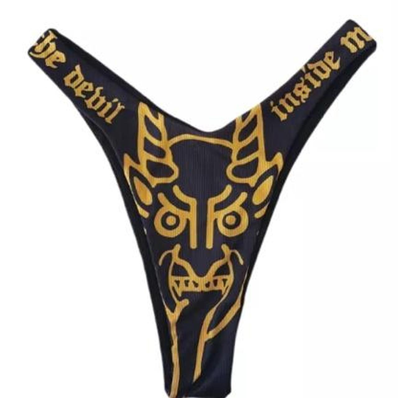 Black Fear Gothic Bikini 2 Piece Devil Set