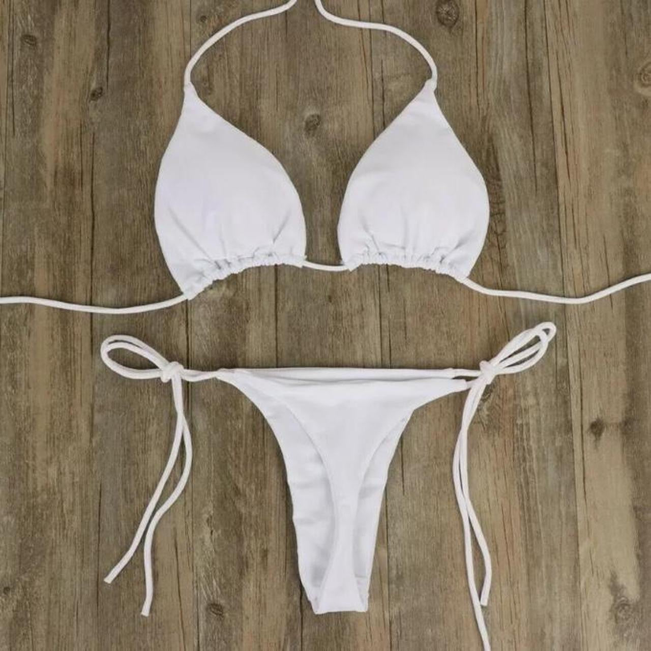 White Basic 2 Piece Bikini Set Essentials