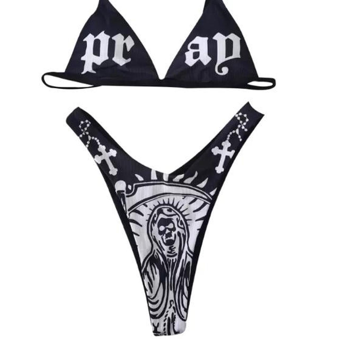 Black Gothic Holier Than Thou 2 Piece Bikini Set