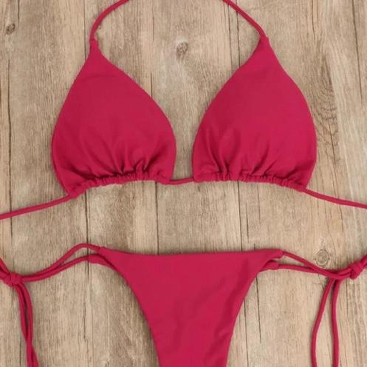Wine Red Basic 2 Piece Bikini Set Essentials