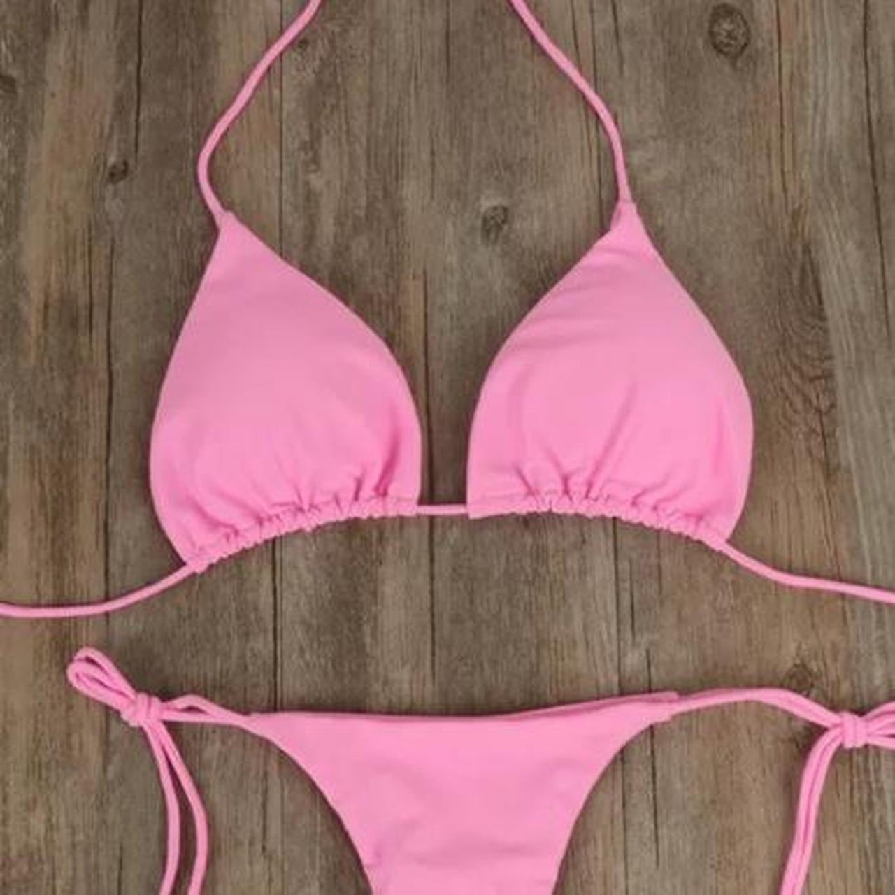 Pink Basic 2 Piece Bikini Set Essentials