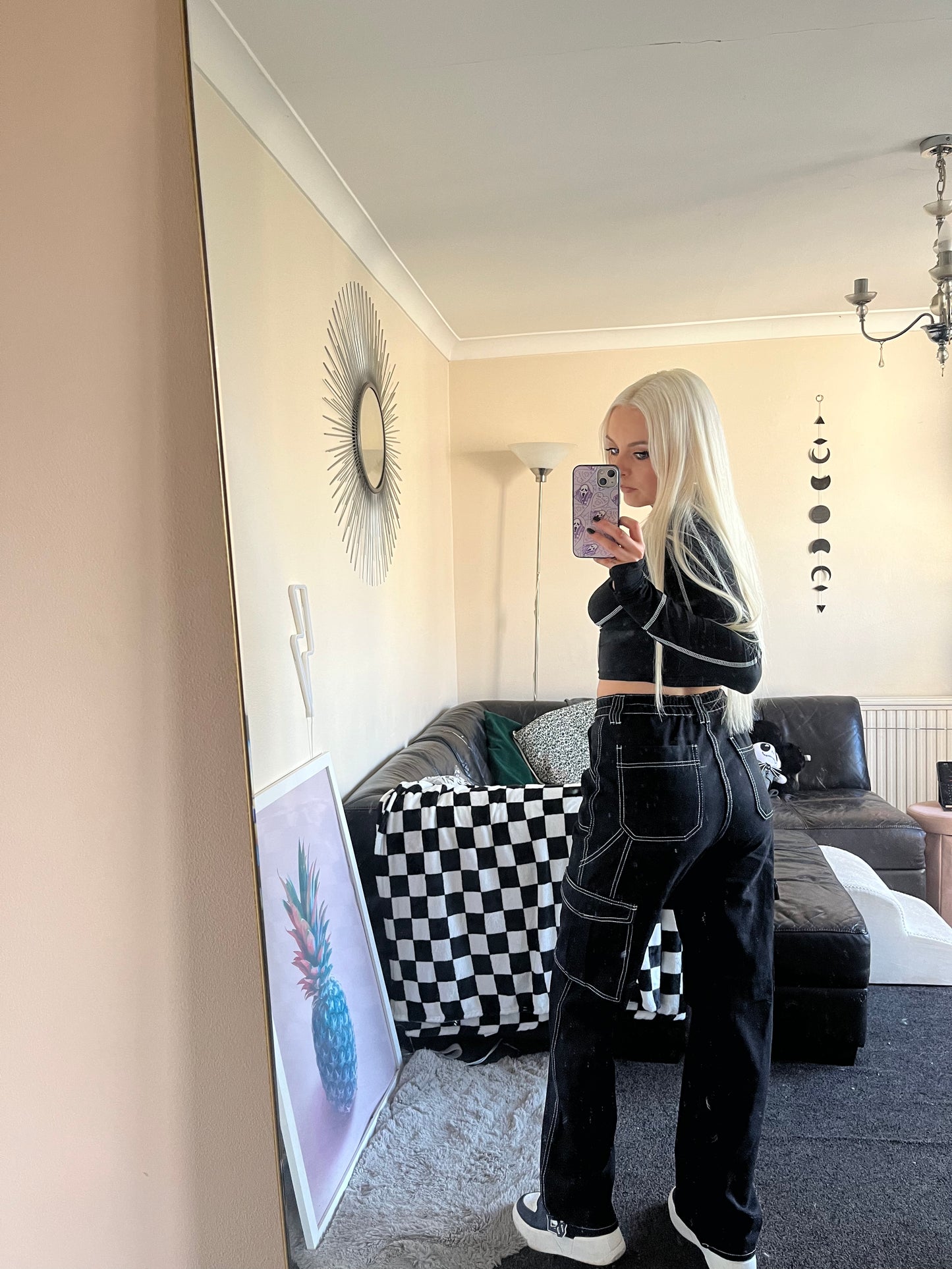 Black Y2k Baggy Cargo Jeans