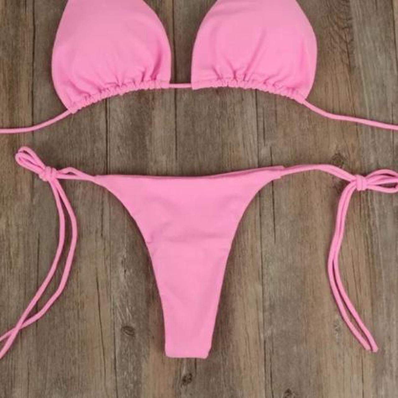 Pink Basic 2 Piece Bikini Set Essentials