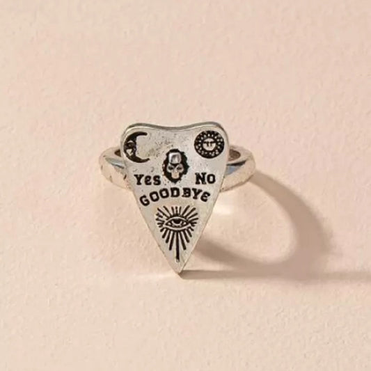 Silver Ouija Board Gothic Ring