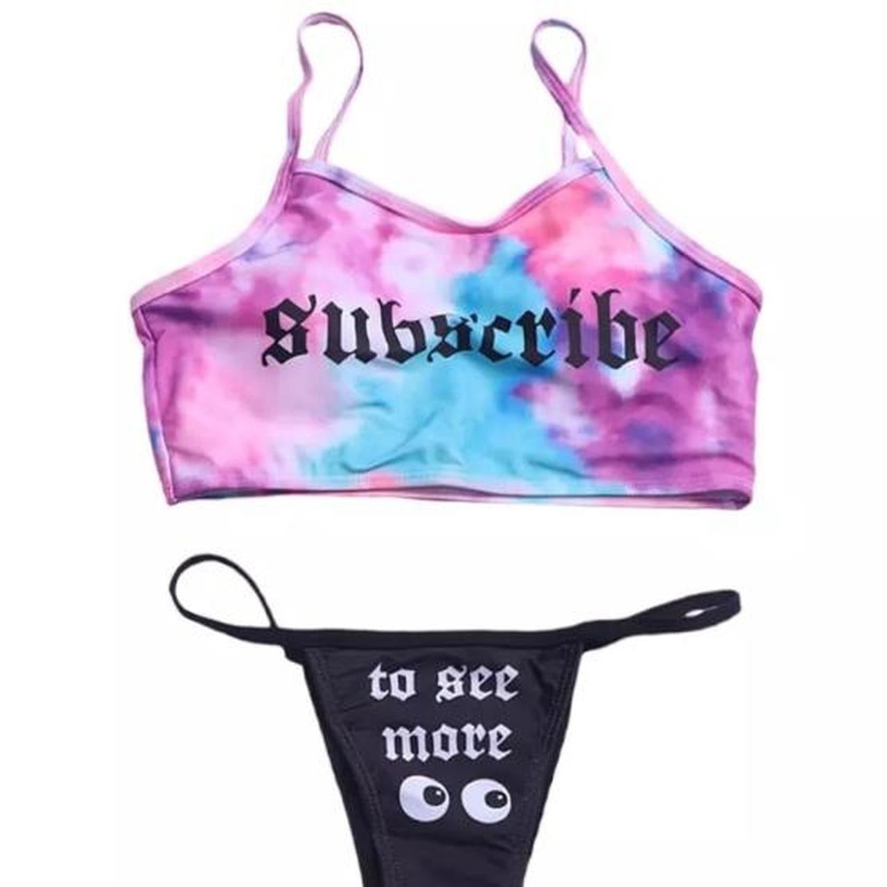 Subscribe Tie Dye 2 Piece Bikini Set