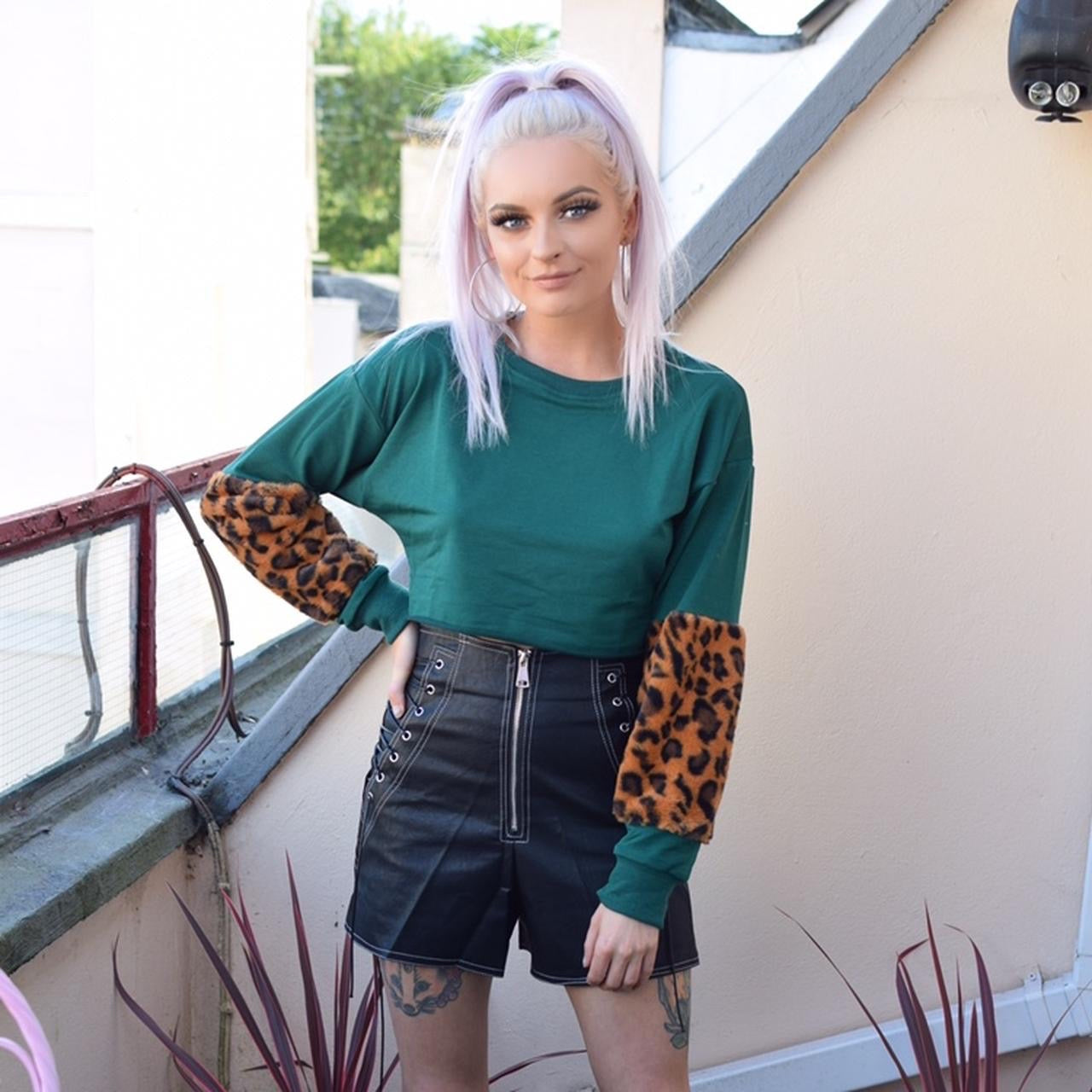 Black Faux Leather Lace Up Gothic Shorts