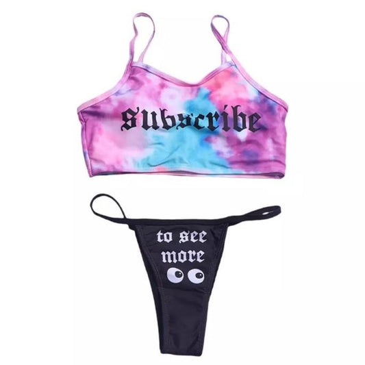 Subscribe Tie Dye 2 Piece Bikini Set