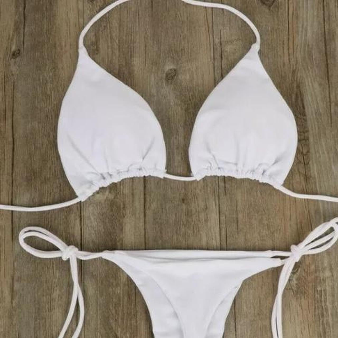 White Basic 2 Piece Bikini Set Essentials