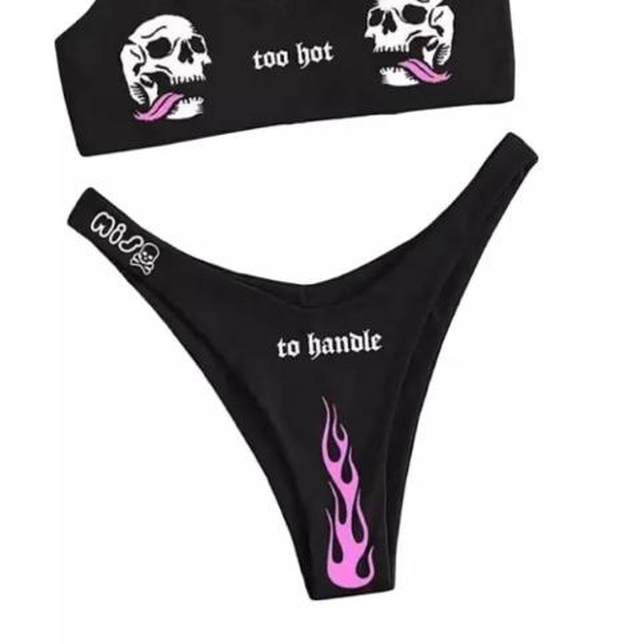 Black Too Hot To Handle Gothic 2 Piece Bikini Set