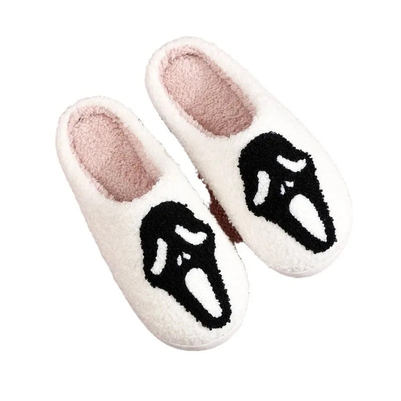 Gothic Ghostface Fuzzy Slippers