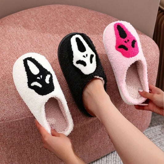 Gothic Ghostface Fuzzy Slippers