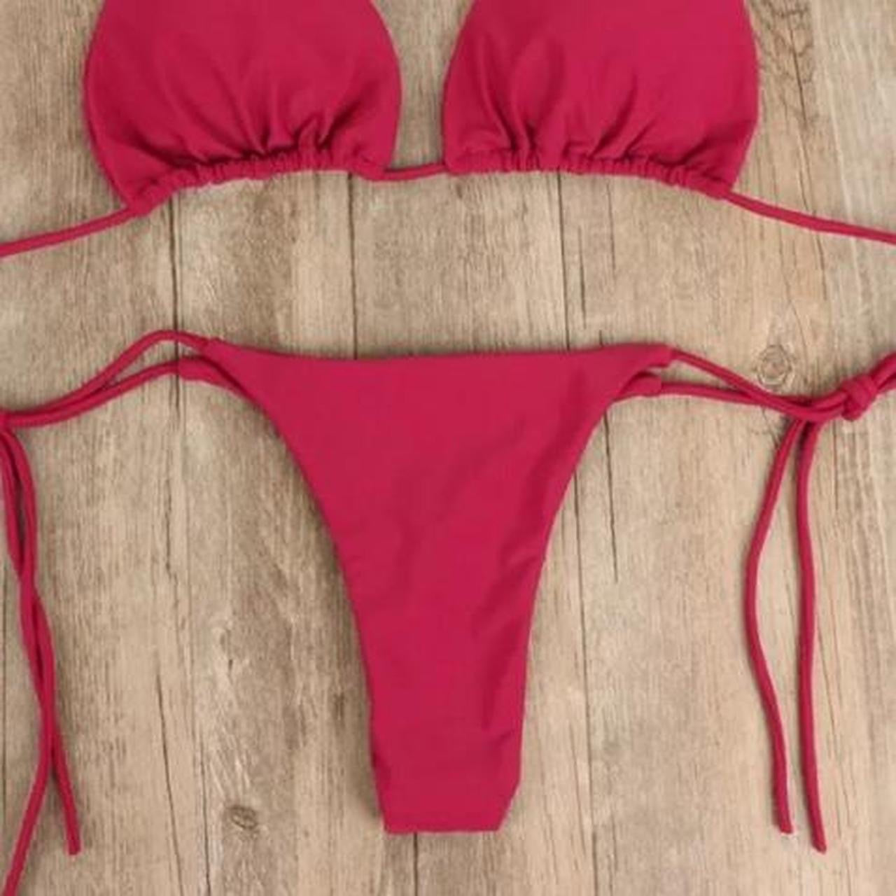 Wine Red Basic 2 Piece Bikini Set Essentials