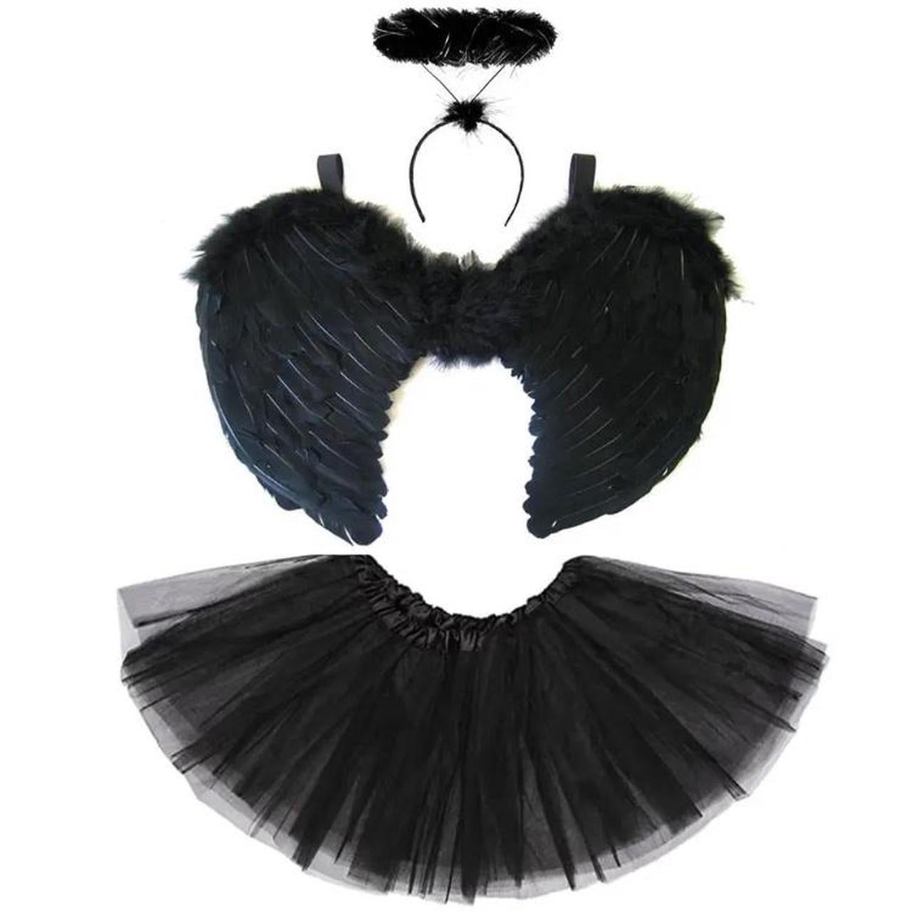 Black 3 Piece Angel Halloween Costume Accessories