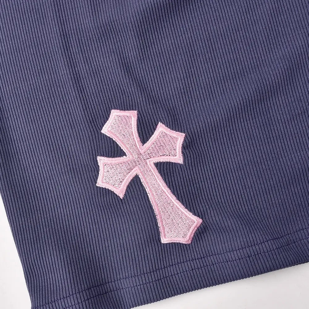 Purple Punk Cross Cut Out Mini Dress