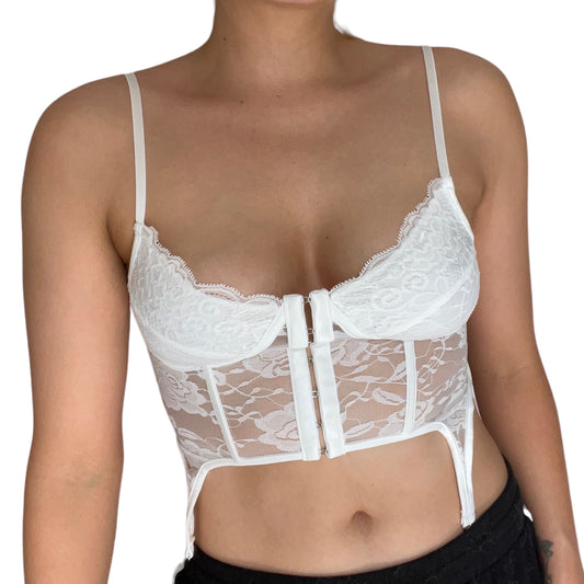 White Lace Corset Angel Crop Top