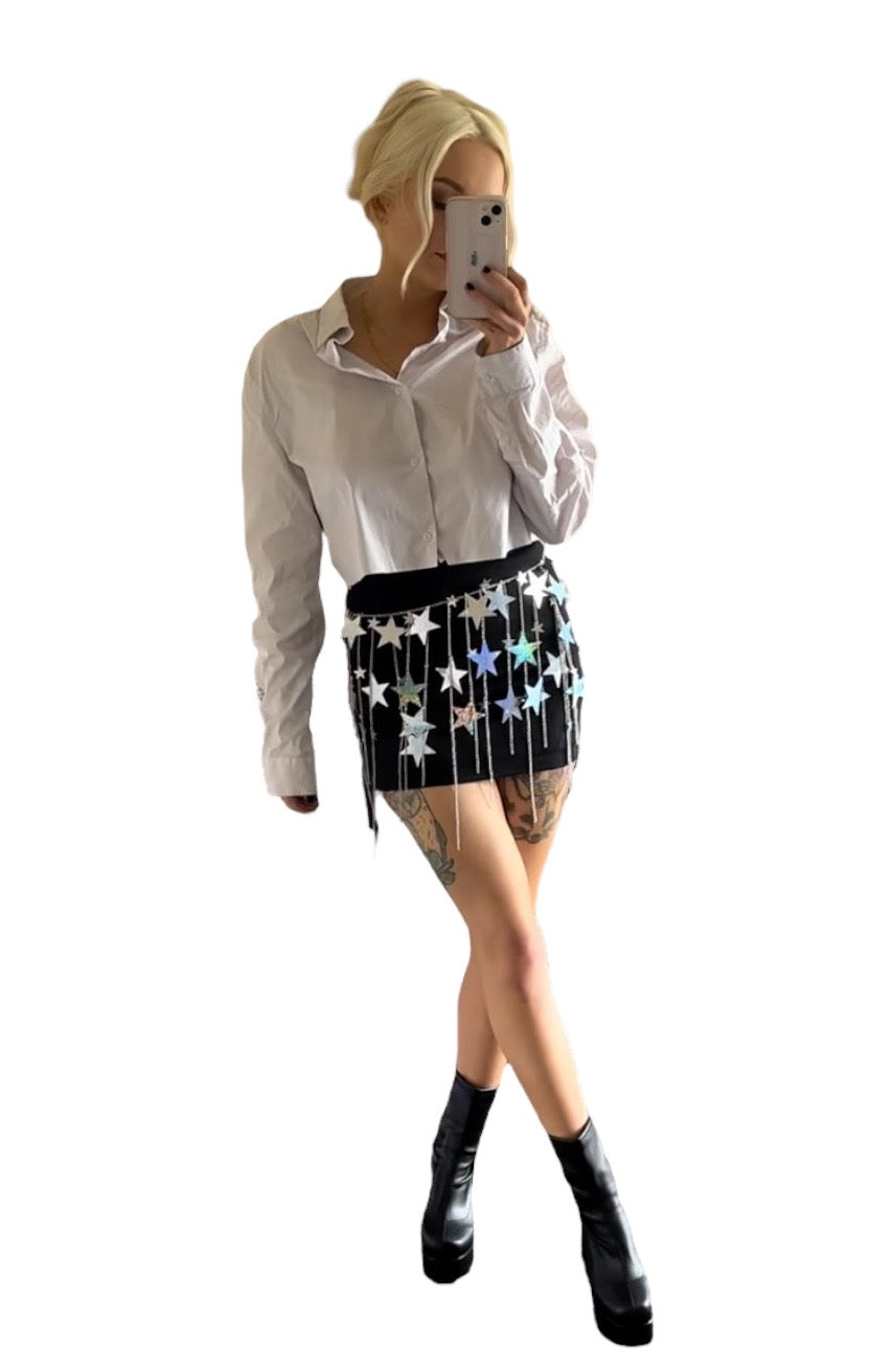 Silver Star Tassel Chain Festival Skirt