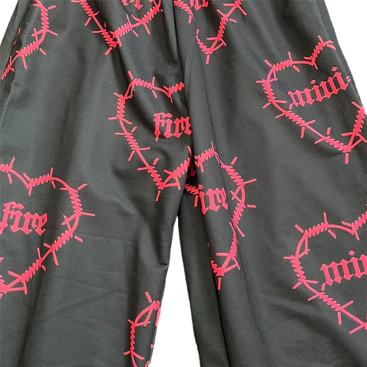 Black Punk Thorn Heart Jogger Trousers