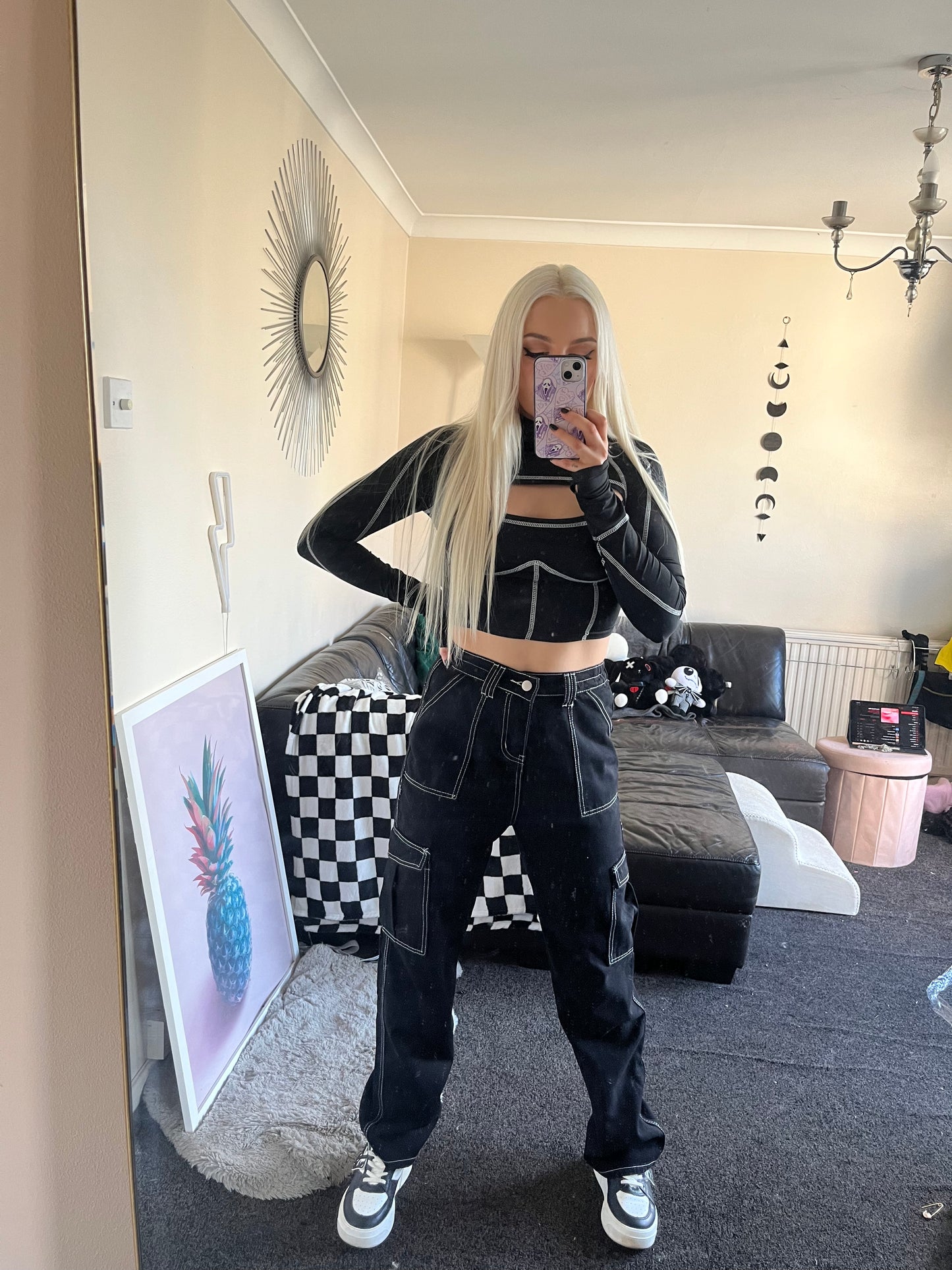 Black Y2k Baggy Cargo Jeans