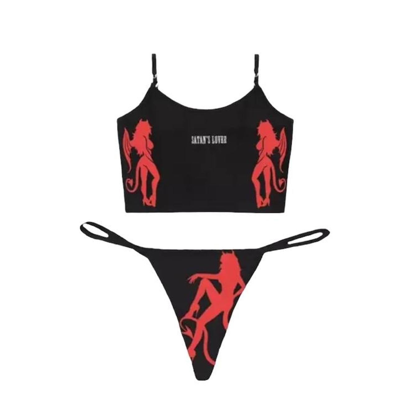 Black Gothic Satans Lover 2 Piece Bikini Set