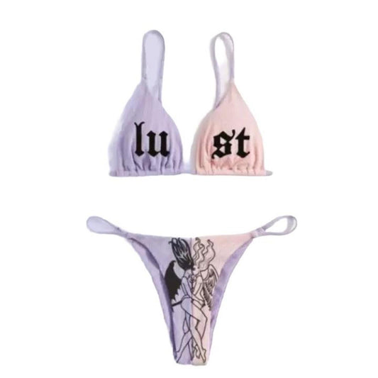 Pink and Purple Lust 2 Piece Bikini Set