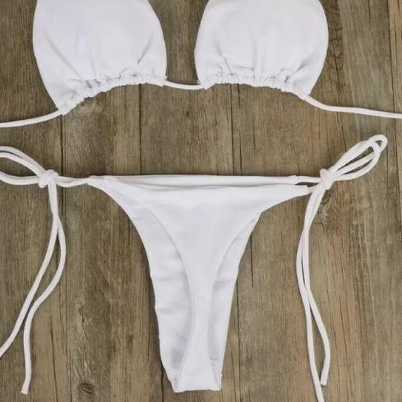 White Basic 2 Piece Bikini Set Essentials