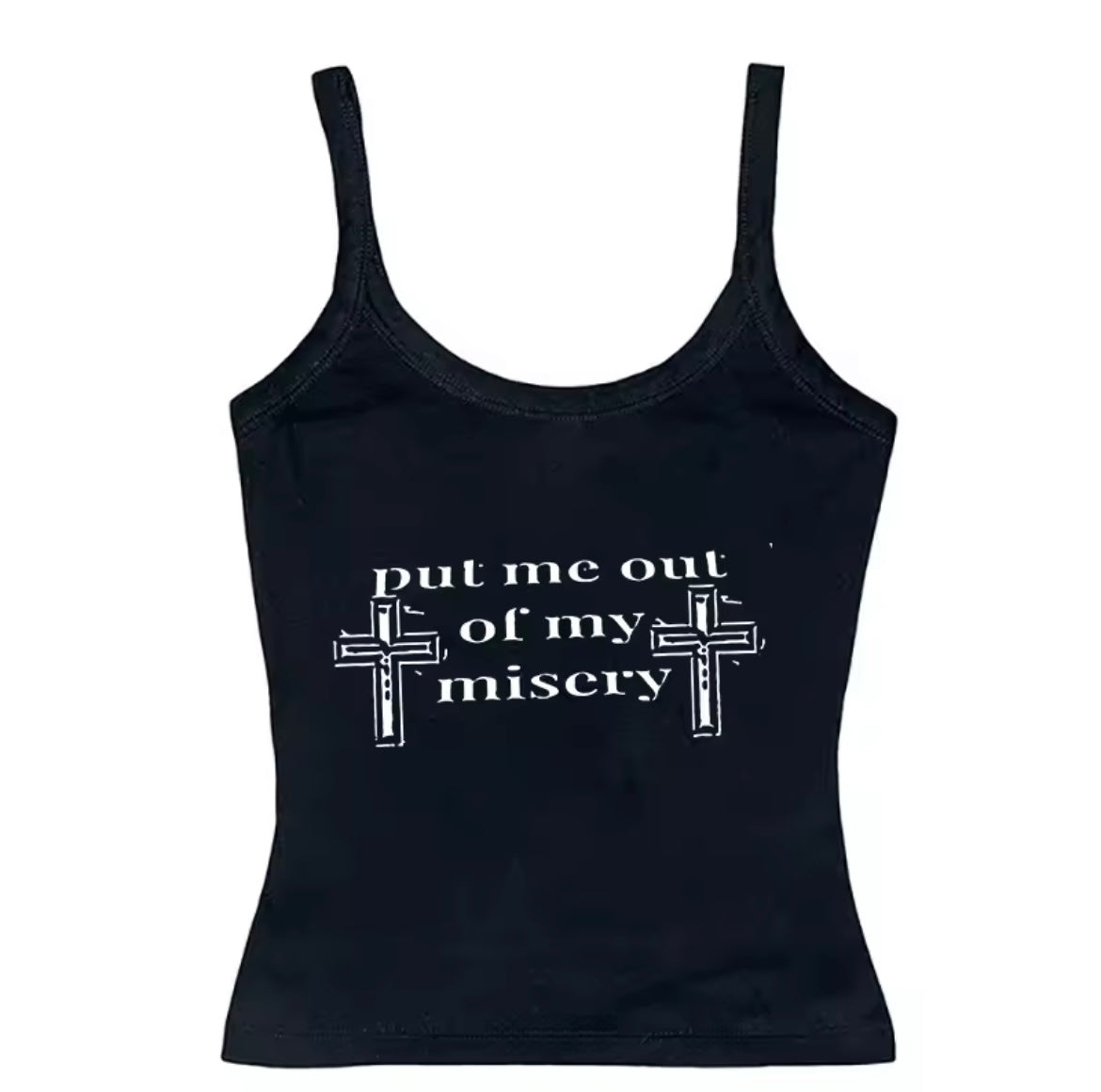 Black Put Me Out Of My Misery Tank Top