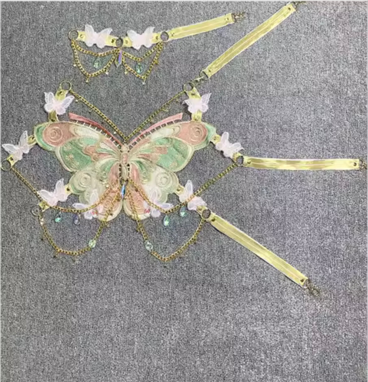 Fairycore Festival Butterfly Chain Choker Crop Top