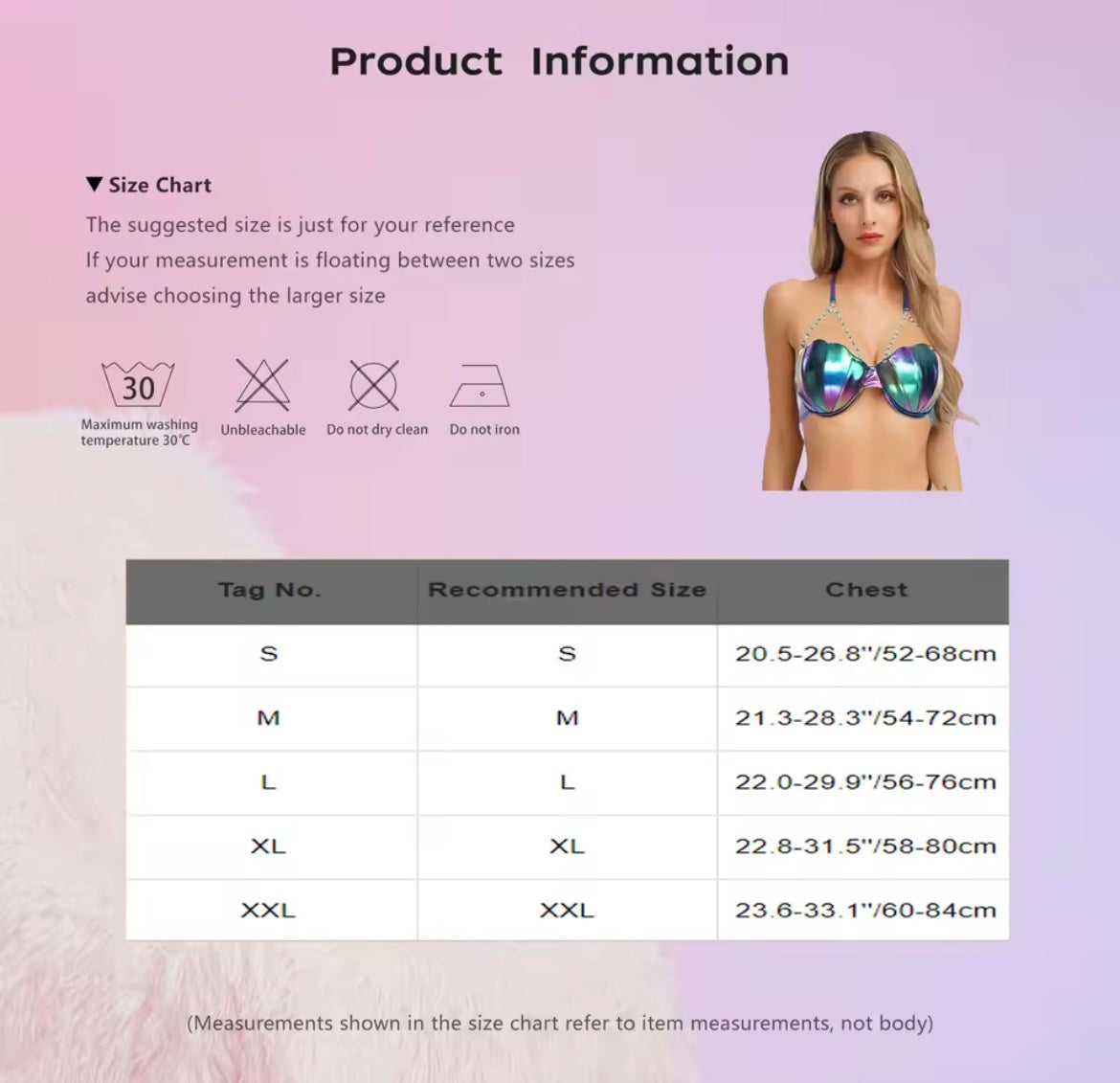 Pink Mermaid Shell Pearl Crop Top Bra