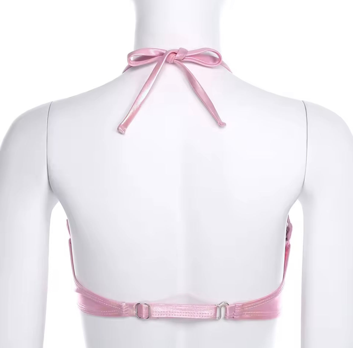 Pink Mermaid Shell Pearl Crop Top Bra