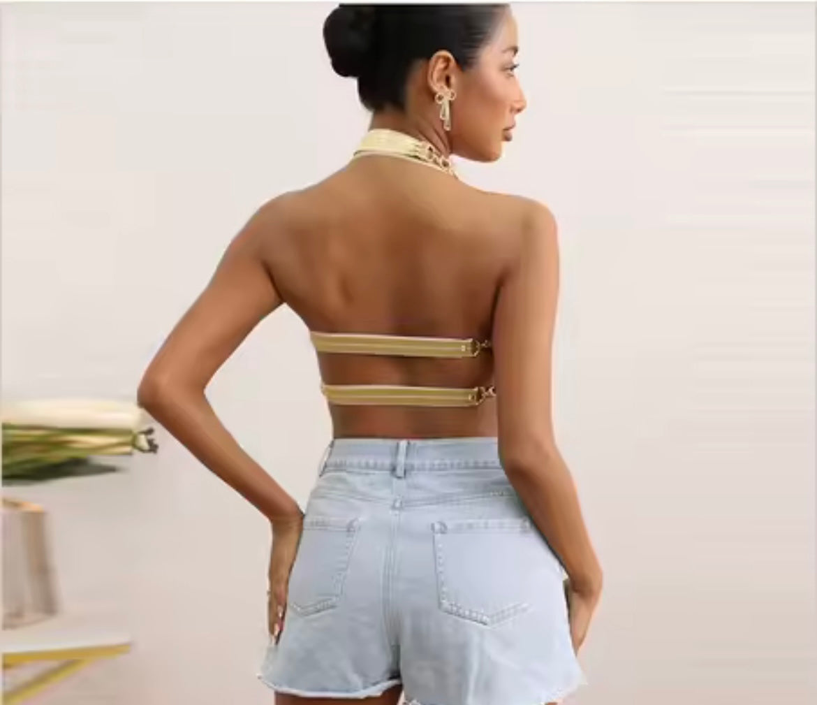 Fairycore Festival Butterfly Chain Choker Crop Top
