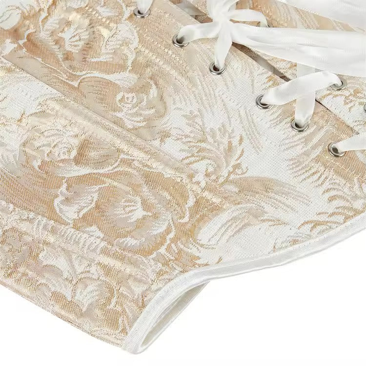 White Rose Fairycore Cropped Corset Top