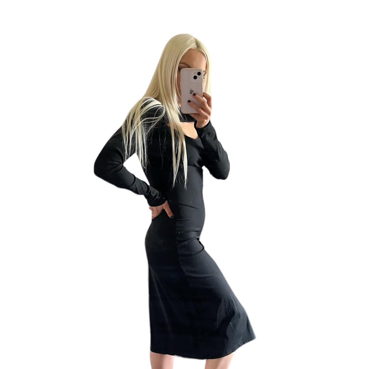 Black Gothic Garter Midi Cut Out Dress