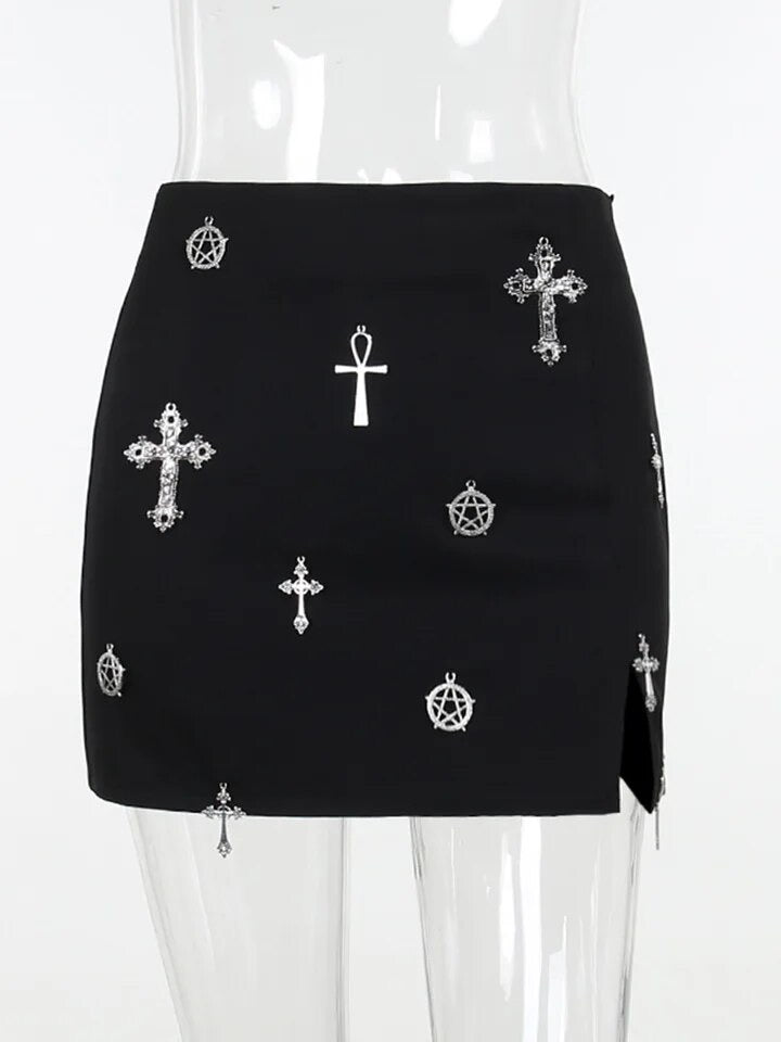 Black cross skirt store