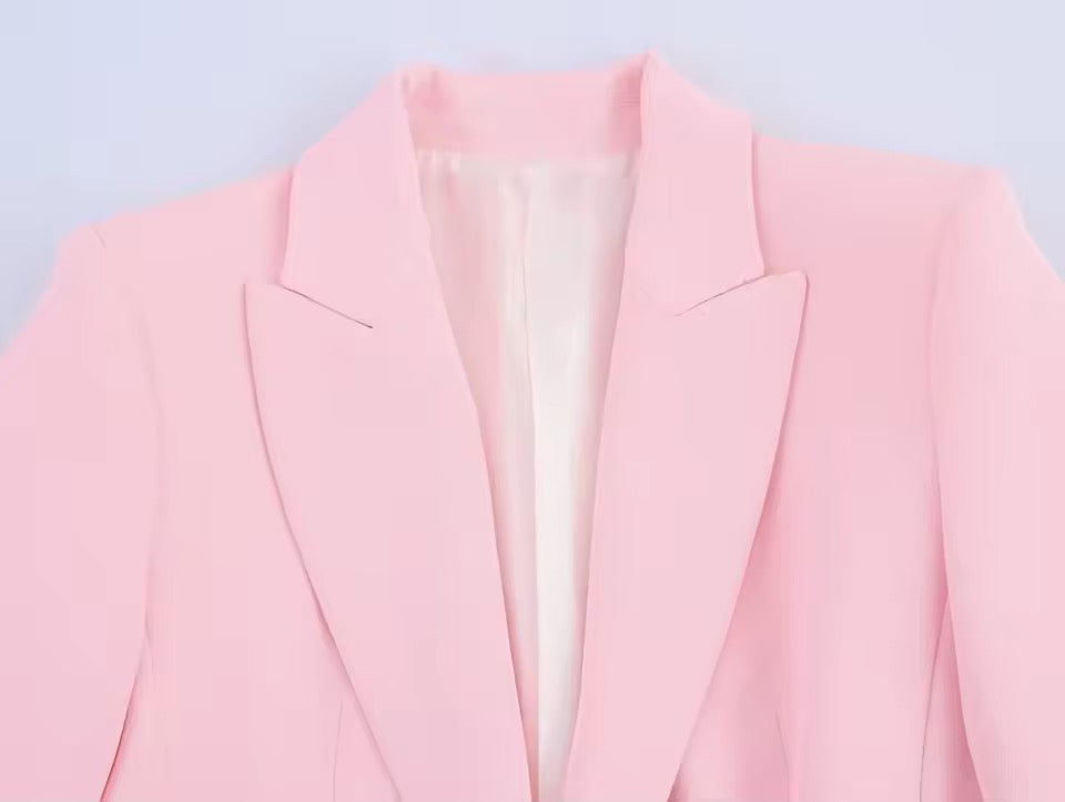 Pink Oversized Kawaii Feather Fluff Blazer Jacket