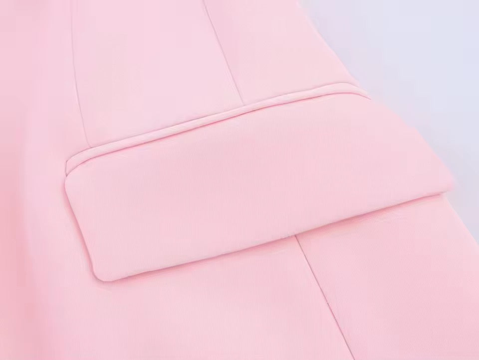 Pink Oversized Kawaii Feather Fluff Blazer Jacket