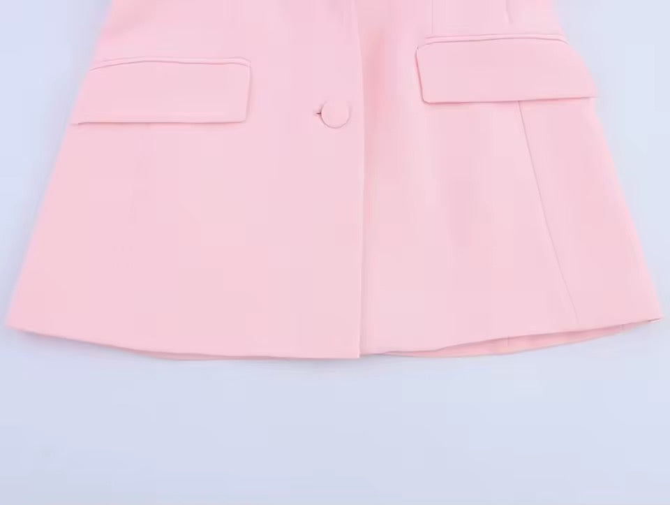 Pink Oversized Kawaii Feather Fluff Blazer Jacket