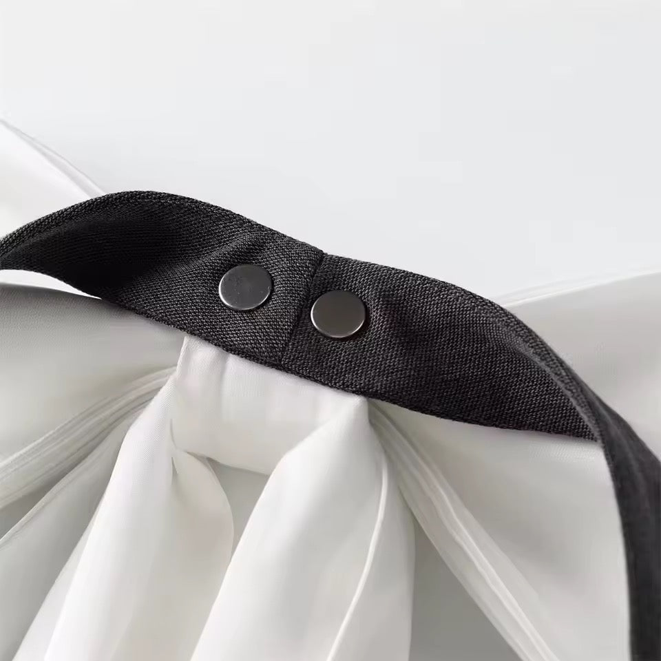 Grey Goth Kawaii Bow Suit Vest Top