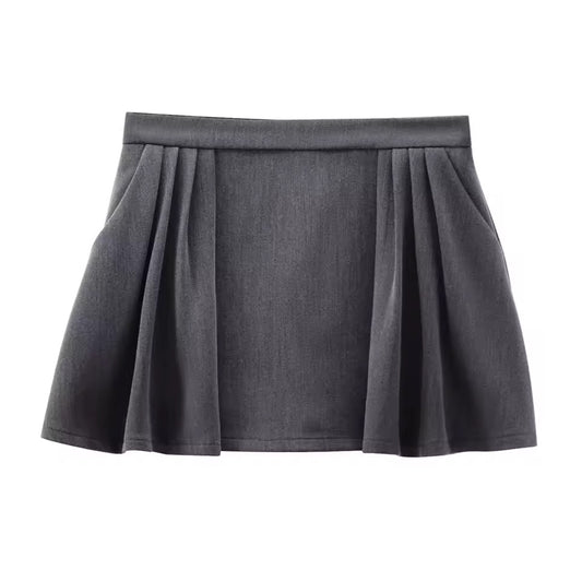 Grey Corporate Goth Suit Mini Skirt