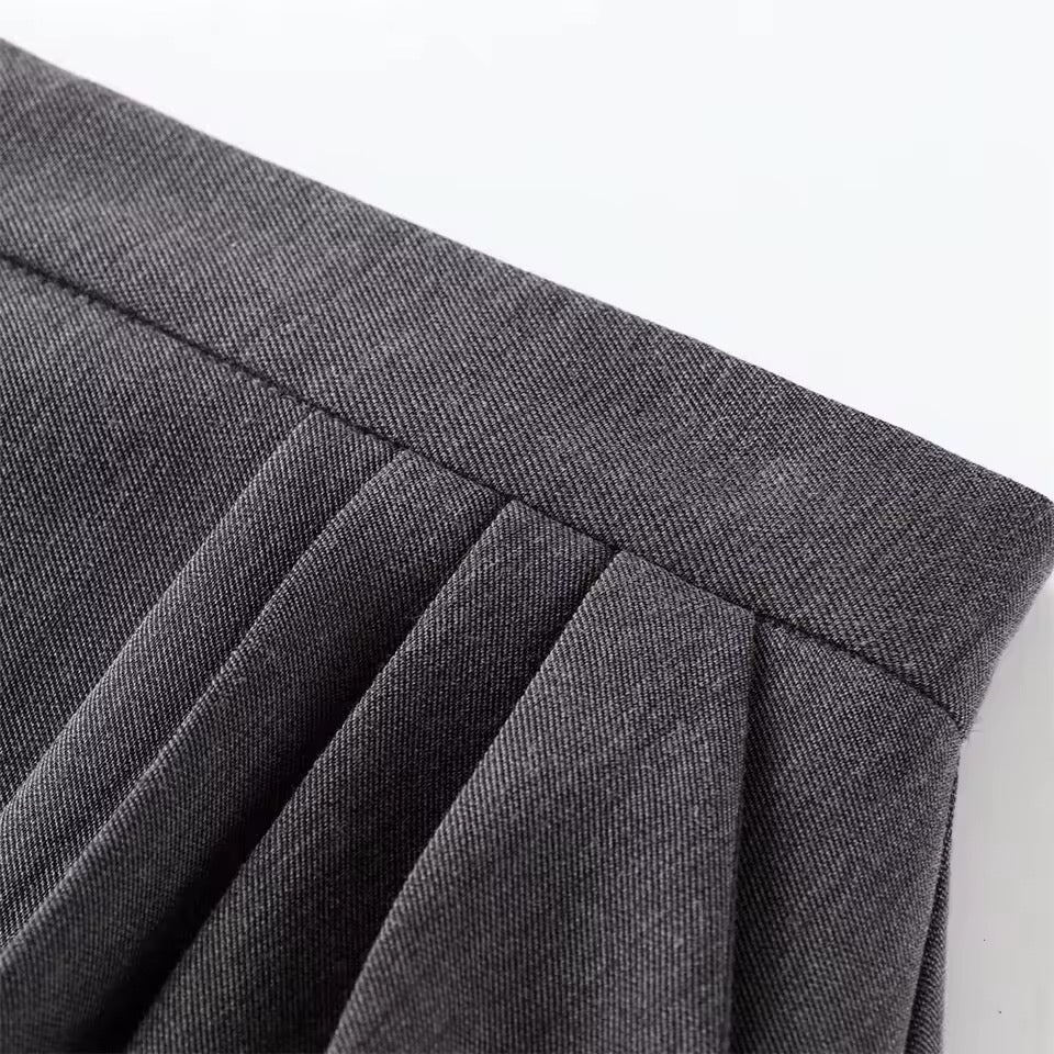 Grey Corporate Goth Suit Mini Skirt