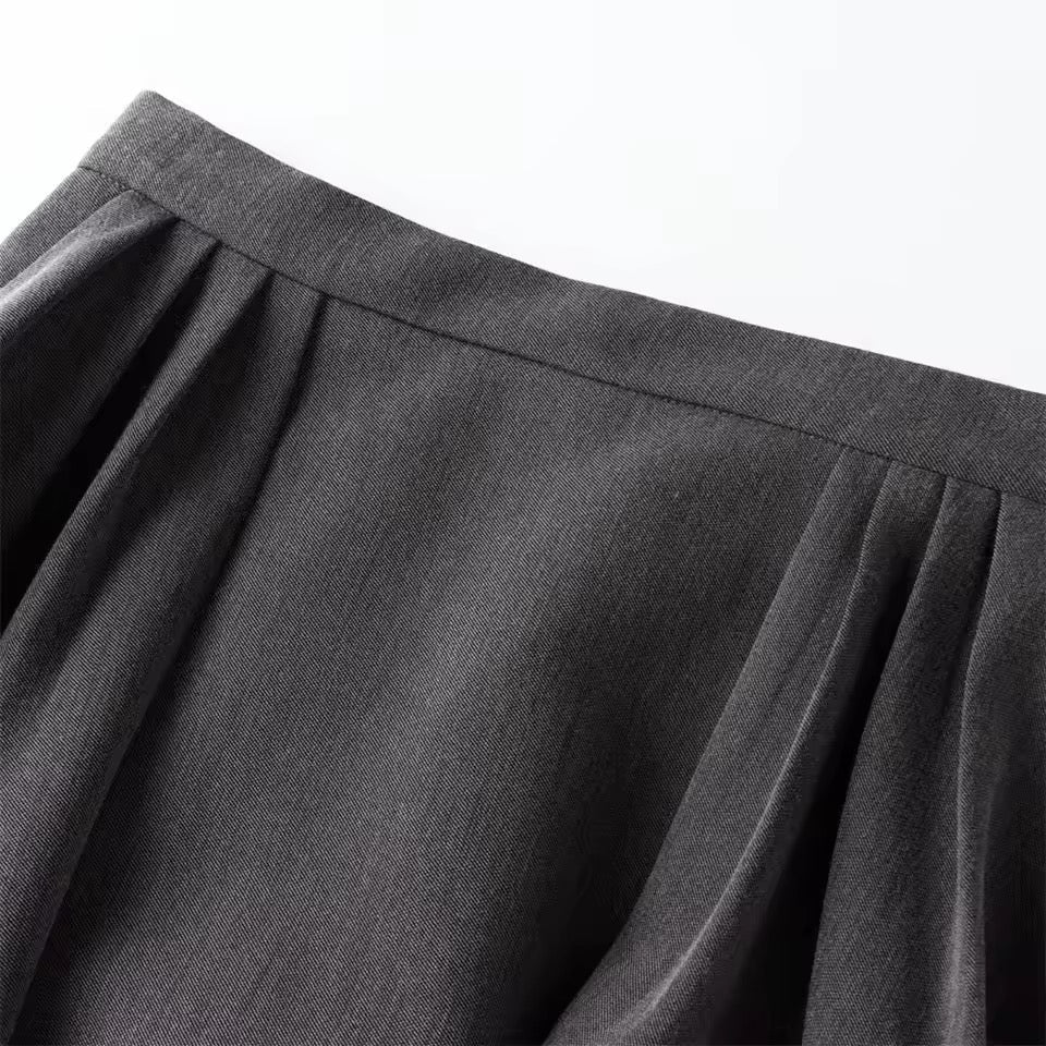 Grey Corporate Goth Suit Mini Skirt