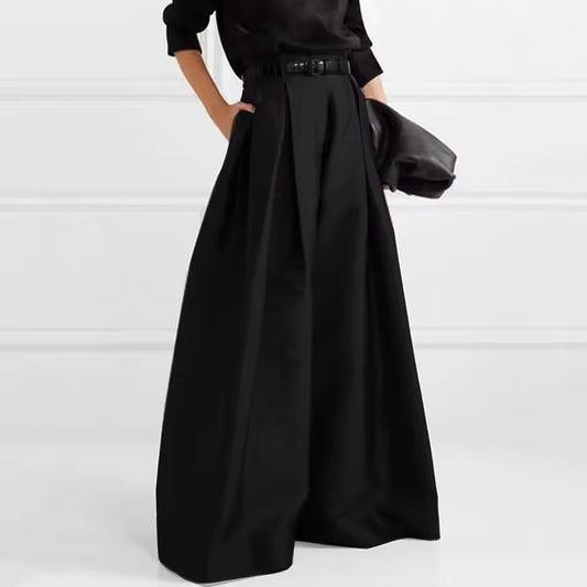 Black Extreme Wide Leg Gothic Suit Trousers