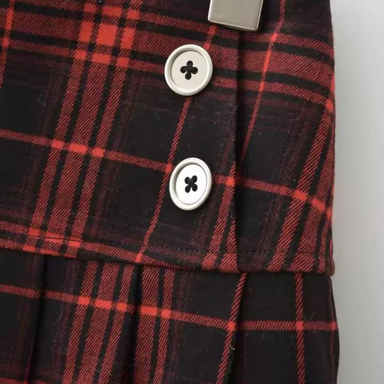 Red And Black Checkered Y2k Grunge Mini Skirt