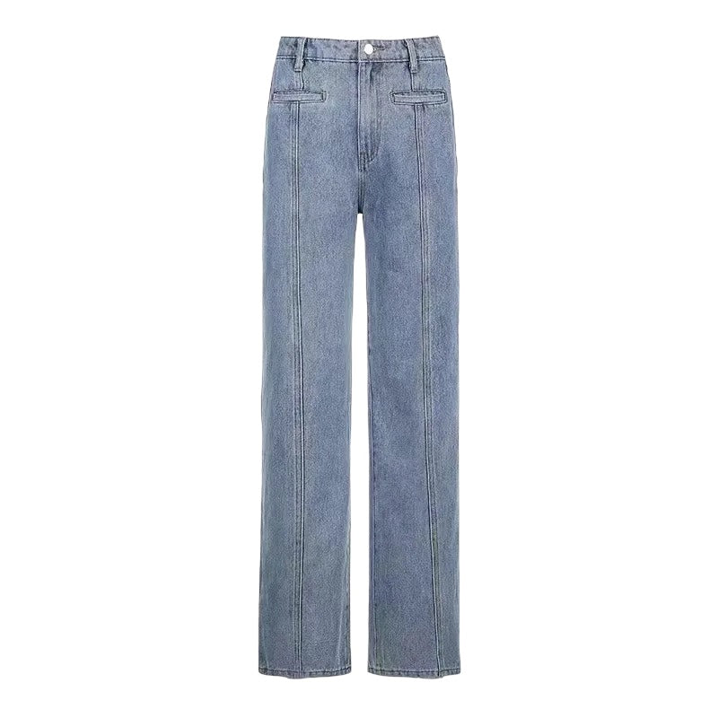 Blue High Waisted Y2k Star Jeans