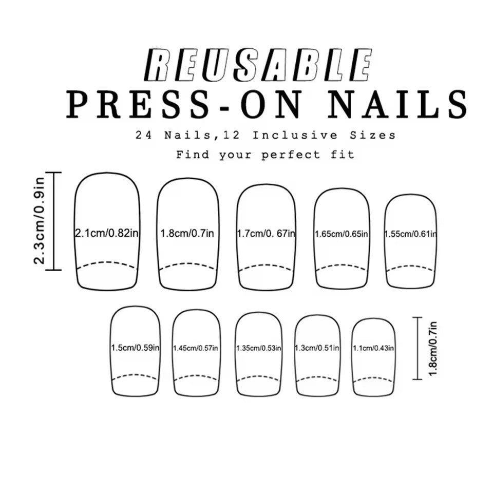 Rainbow Neon 3D Art 24 Piece False Nails Set