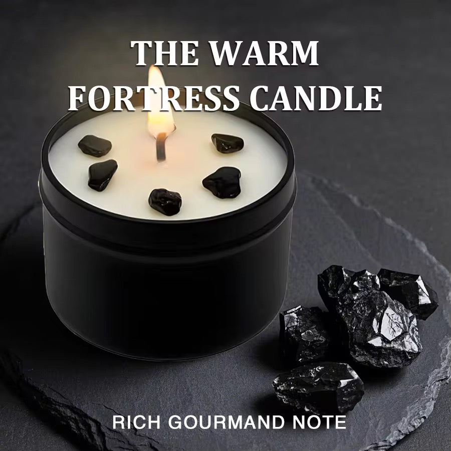 Amber Vanilla Black Crystal Fortress Scented Candle