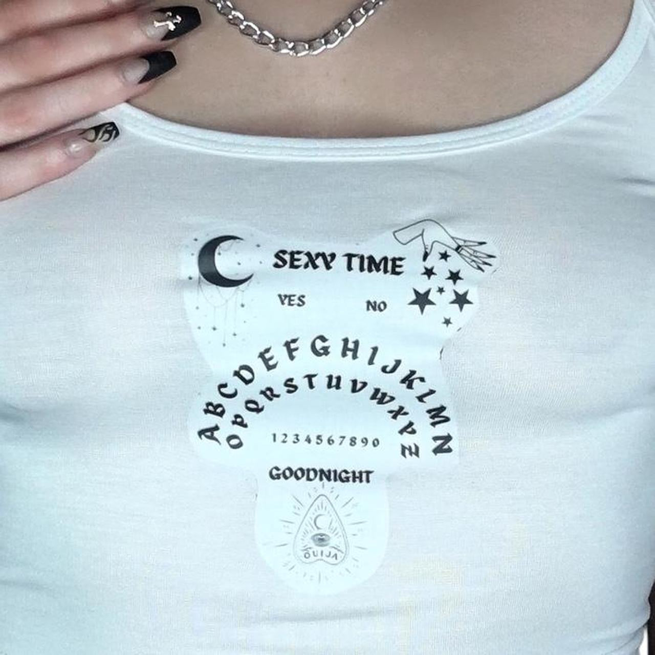 Ouija Sexy Time White Gothic Crop Top