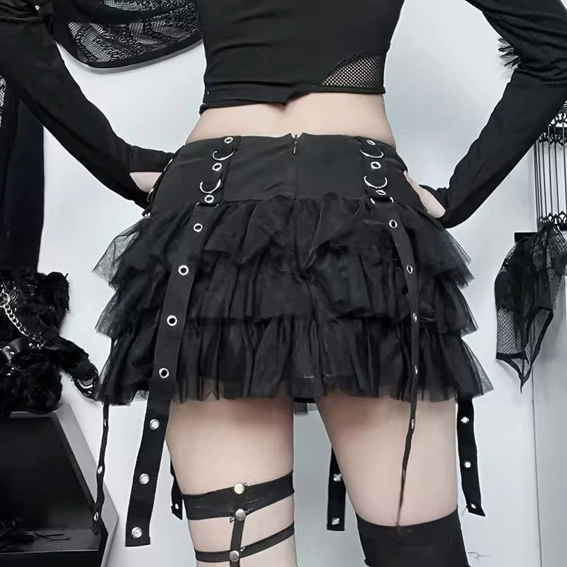 Black Gothic Frill Punk Skort