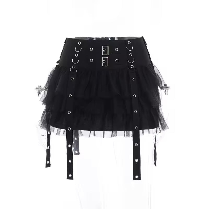 Black Gothic Frill Punk Skort
