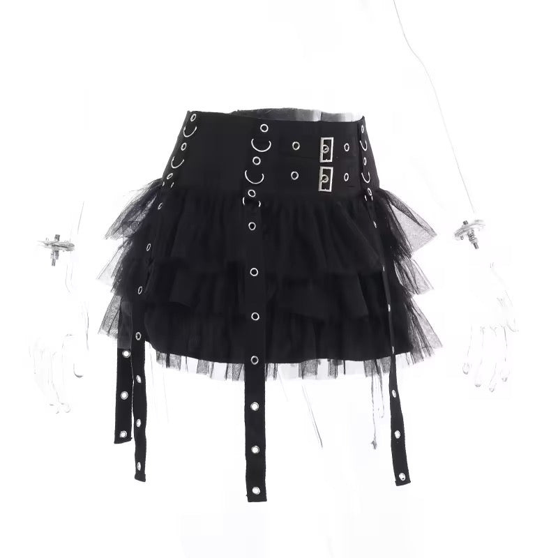 Black Gothic Frill Punk Skort