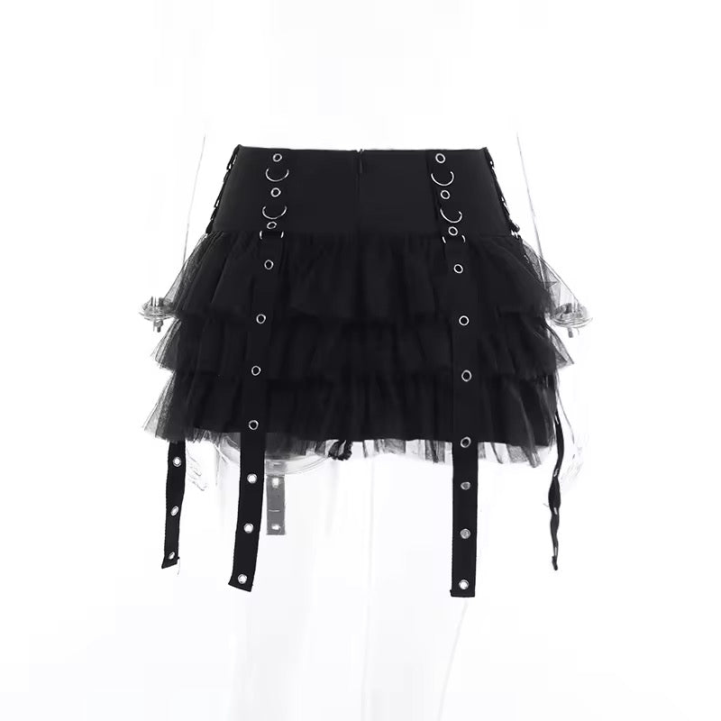 Black Gothic Frill Punk Skort